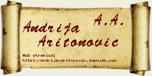 Andrija Aritonović vizit kartica